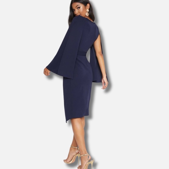 PrettyLittleThing Cape Style Midi Dress Sz. 4 NWT - Picture 8 of 12